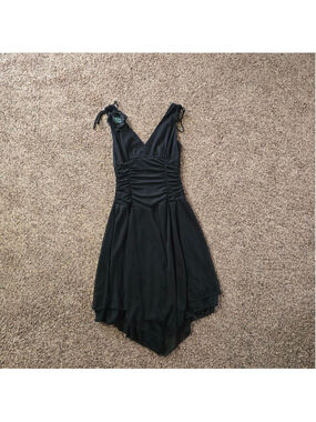 Women's Ruby Rox Black Asymmetrical Dress with Sequins M
